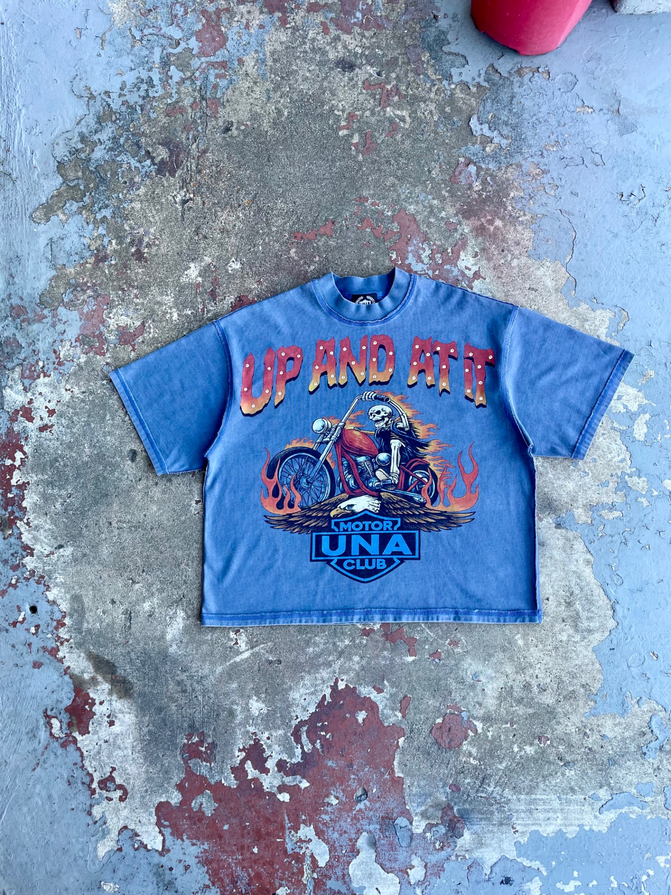 Motor UNA Club Tee — blue graphic tee