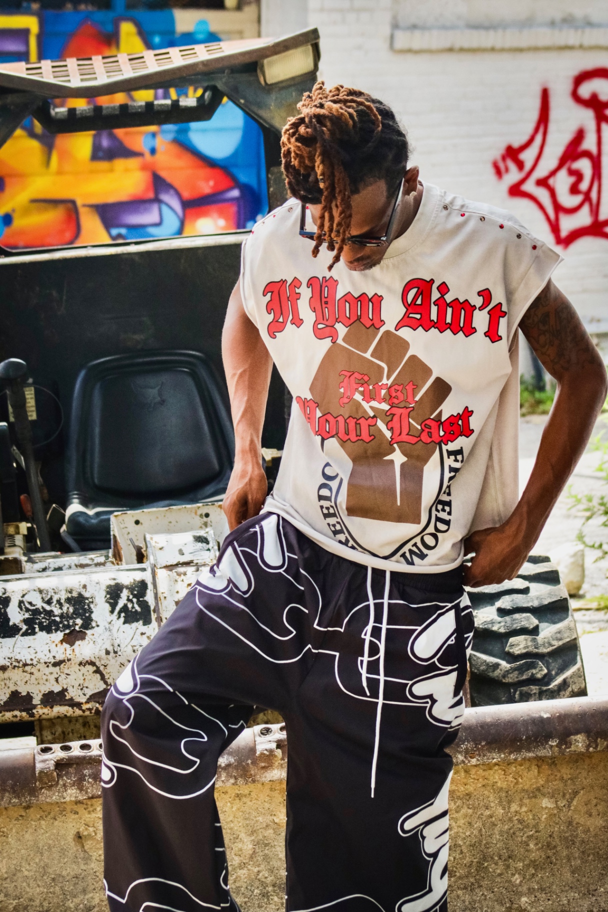 Freedom Fist cut-off tee
